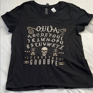 Black Ouija Board Graphic T-Shirt (Women’s L)